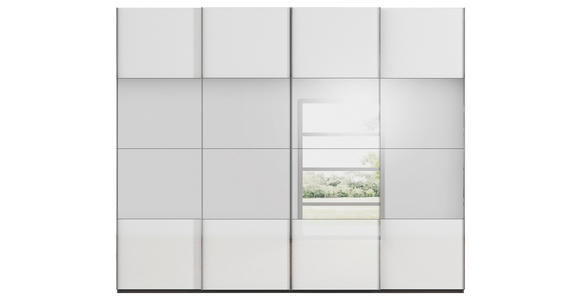 SCHWEBETÜRENSCHRANK  in Graphitfarben, Weiß  - Chromfarben/Graphitfarben, Design, Glas/Holzwerkstoff (271/235/68cm) - Novel