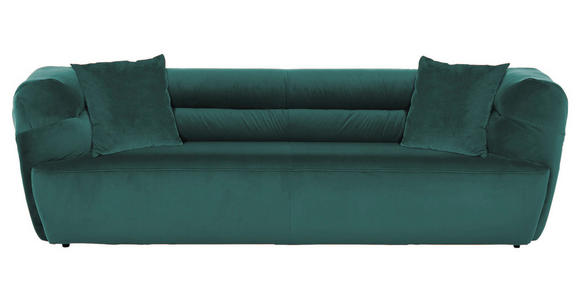 BIGSOFA Samt Dunkelgrün - Dunkelgrün/Schwarz, KONVENTIONELL, Kunststoff/Textil (240/73/100cm) - Carryhome