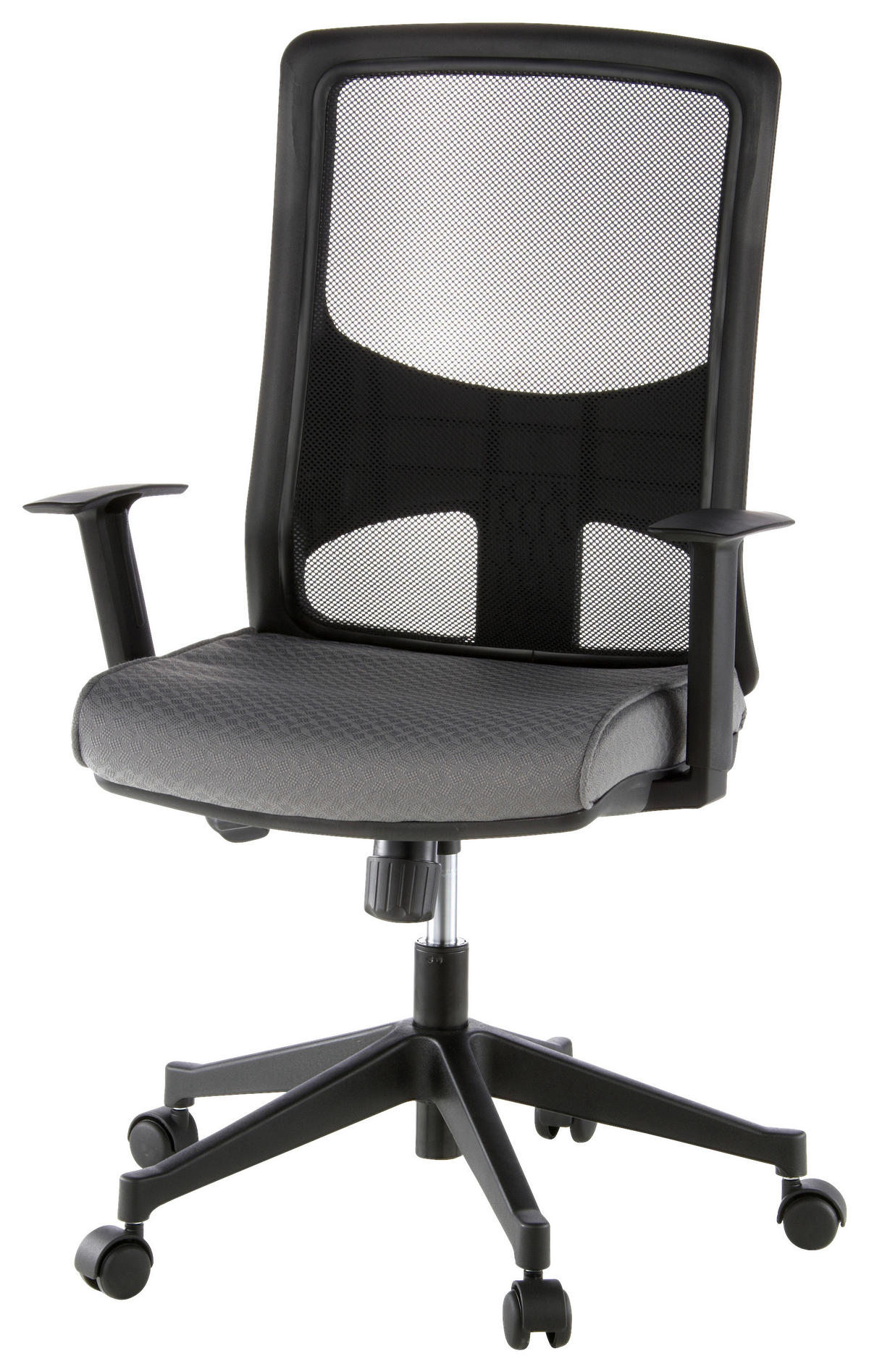 DREHSTUHL  in Netzbespannung, Flachgewebe Grau, Schwarz  - Schwarz/Grau, MODERN, Kunststoff/Textil (57/113/44cm) - MID.YOU