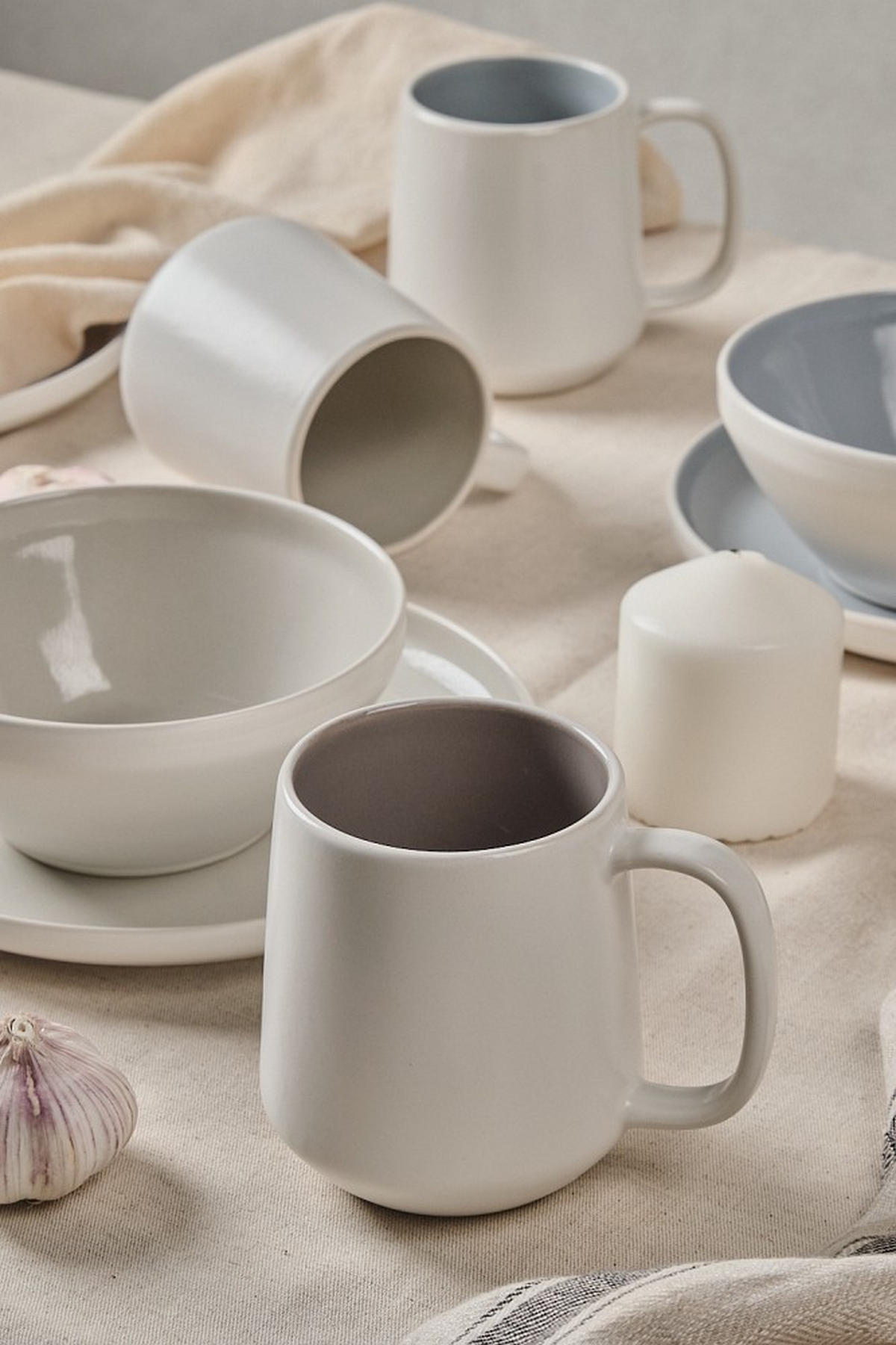 FRÜHSTÜCKSSERVICE Taupe  - Taupe, Design, Keramik - Novel