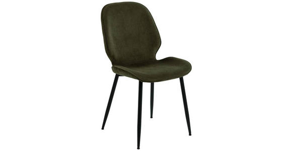 STUHL Cord Olivgrün - Schwarz/Olivgrün, Design, Textil/Metall (48/85/58cm) - Carryhome