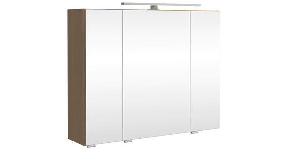 SPIEGELSCHRANK 80/64/20 cm  - Eichefarben/Silberfarben, KONVENTIONELL, Glas/Holzwerkstoff (80/64/20cm) - Xora