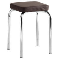 STAPELHOCKER Lederlook Braun  - Chromfarben/Braun, Basics, Textil/Metall (36/49/36cm) - Carryhome