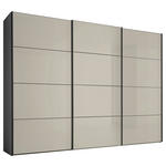 SCHWEBETÜRENSCHRANK 249/222/68 cm 3-türig Anthrazit, Sandfarben  - Sandfarben/Anthrazit, Design, Glas/Holzwerkstoff (249/222/68cm) - Moderano