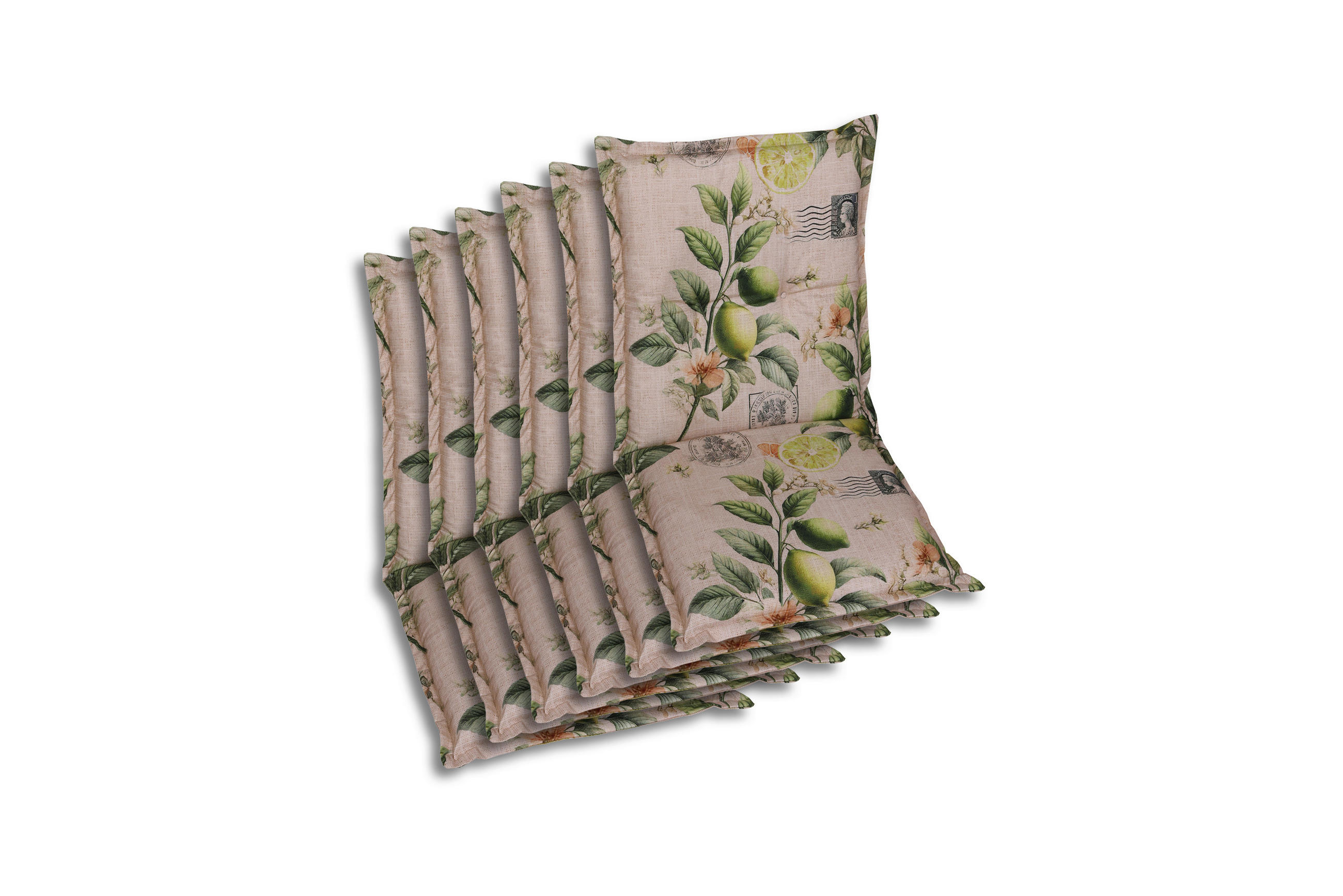 SESSELAUFLAGENSET in Gelb, Grün, Sandfarben Zitronen  - Sandfarben/Gelb, Basics, Textil (50/7/100cm)