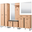 GARDEROBE 5-teilig  in 260/194,5/35 cm  - Schwarz/Eiche Artisan, Basics, Holzwerkstoff (260/194,5/35cm) - Carryhome