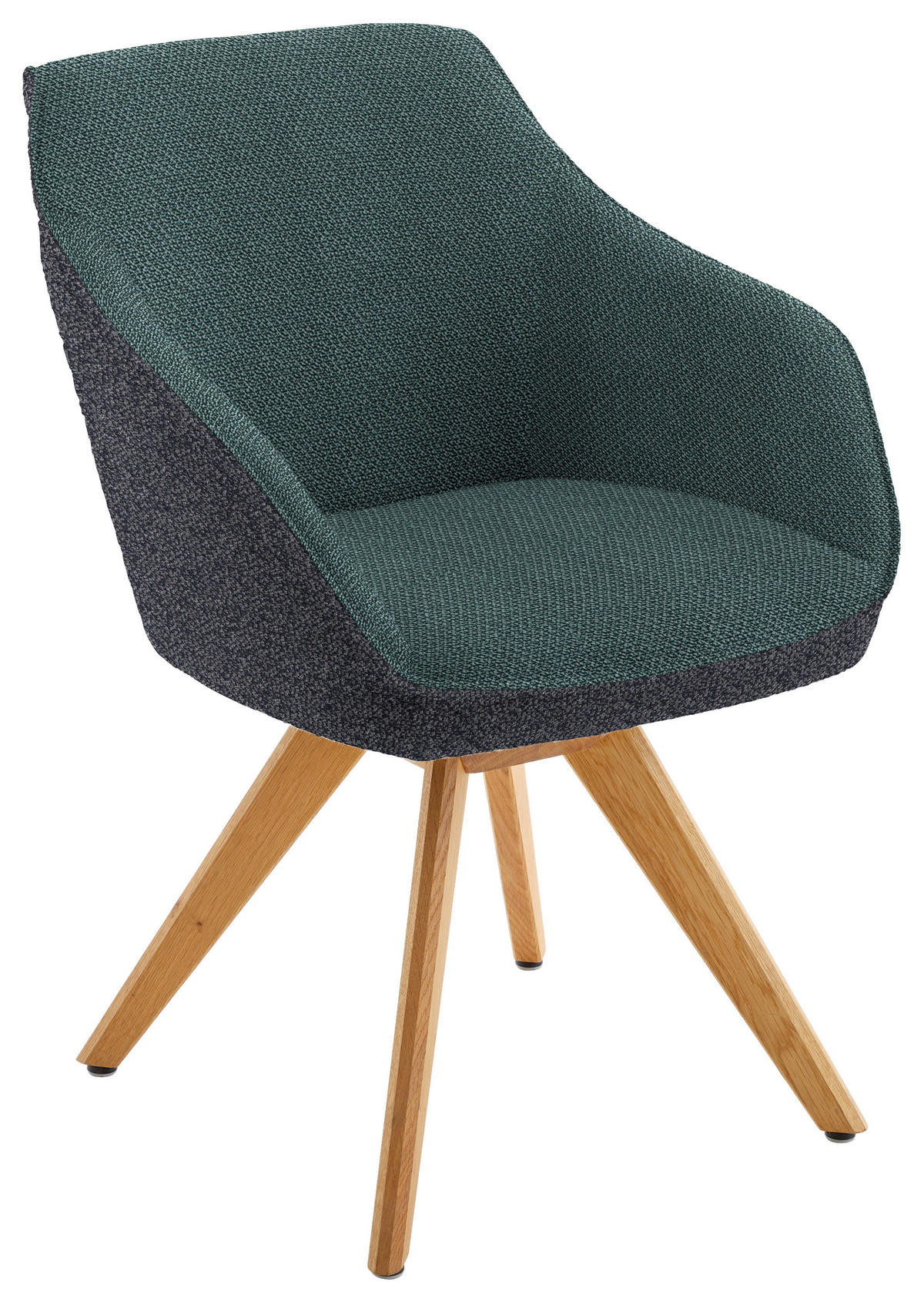 ARMLEHNSTUHL in Holz, Textil Petrol, Dunkelgrau  - Eichefarben/Dunkelgrau, Design, Holz/Textil (60/84/68cm) - Koinor