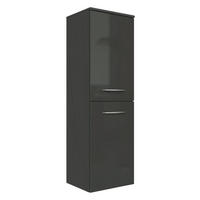 MIDISCHRANK 40/130/35 cm  - Chromfarben/Graphitfarben, KONVENTIONELL, Holzwerkstoff/Metall (40/130/35cm) - Xora