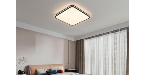 LED-DECKENLEUCHTE 43/43/5,5 cm - Schwarz/Weiß, Basics, Kunststoff/Metall (43/43/5,5cm) - Novel