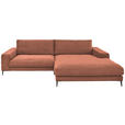 ECKSOFA Ottomane rechts  Badia Base Kupferfarben Feincord  - Schwarz/Kupferfarben, Design, Textil/Metall (293/207cm) - Dieter Knoll