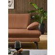 ECKSOFA in Echtleder Hellbraun  195/308 cm  - Hellbraun/Schwarz, Design, Leder/Metall (195/308cm) - Dieter Knoll