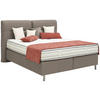 BOXSPRINGBETT 180/200 cm  in Hellbraun  - Hellbraun/Alufarben, KONVENTIONELL, Textil/Metall (180/200cm) - Dieter Knoll