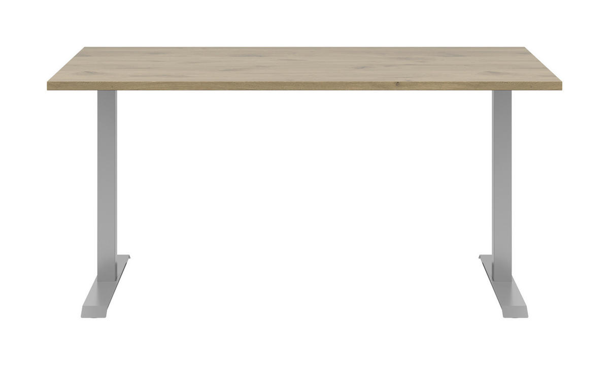 PISALNA MIZA leseni material barve hrasta  - barve hrasta/bela, Konvencionalno, kovina/leseni material (160/76,8/80cm) - Voleo