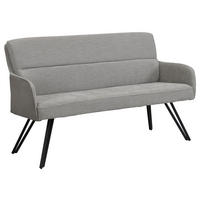 SITZBANK in Metall, Textil Schwarz, Hellgrau  - Hellgrau/Schwarz, MODERN, Textil/Metall (140/94/67cm) - MID.YOU
