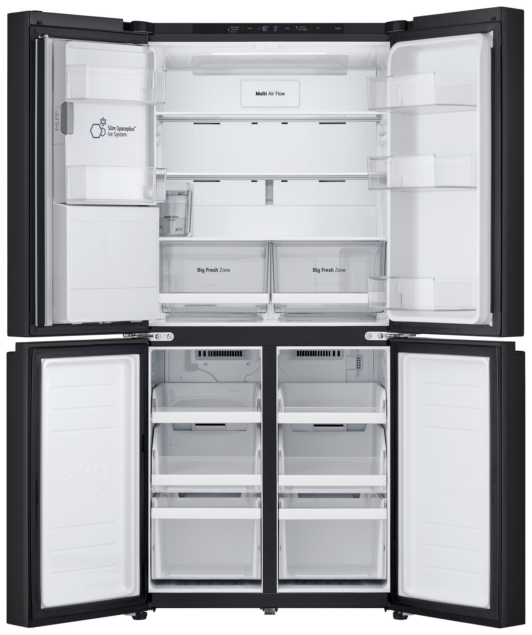 MULTI-DOOR 83.5/178.7/73 cm GML861EPPE  - Schwarz, Trend, Glas/Kunststoff (83.5/178.7/73cm) - LG