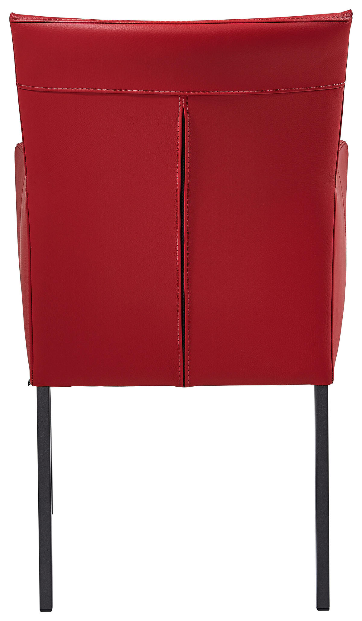 ARMLEHNSTUHL  in Echtleder pigmentiert  - Anthrazit/Rot, Design, Leder/Metall (59/91/65cm) - Musterring