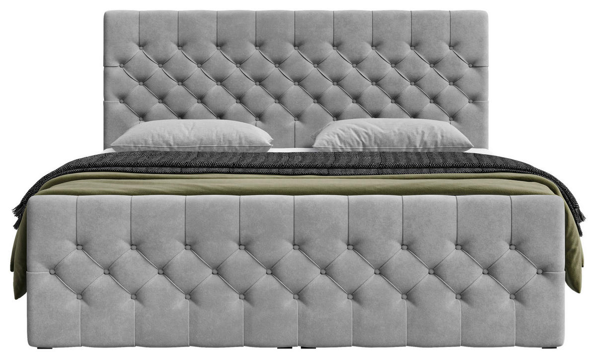 BOXBETT 180/200 cm  in Graphitfarben  - Schwarz/Graphitfarben, MODERN, Kunststoff/Textil (180/200cm) - Chameo
