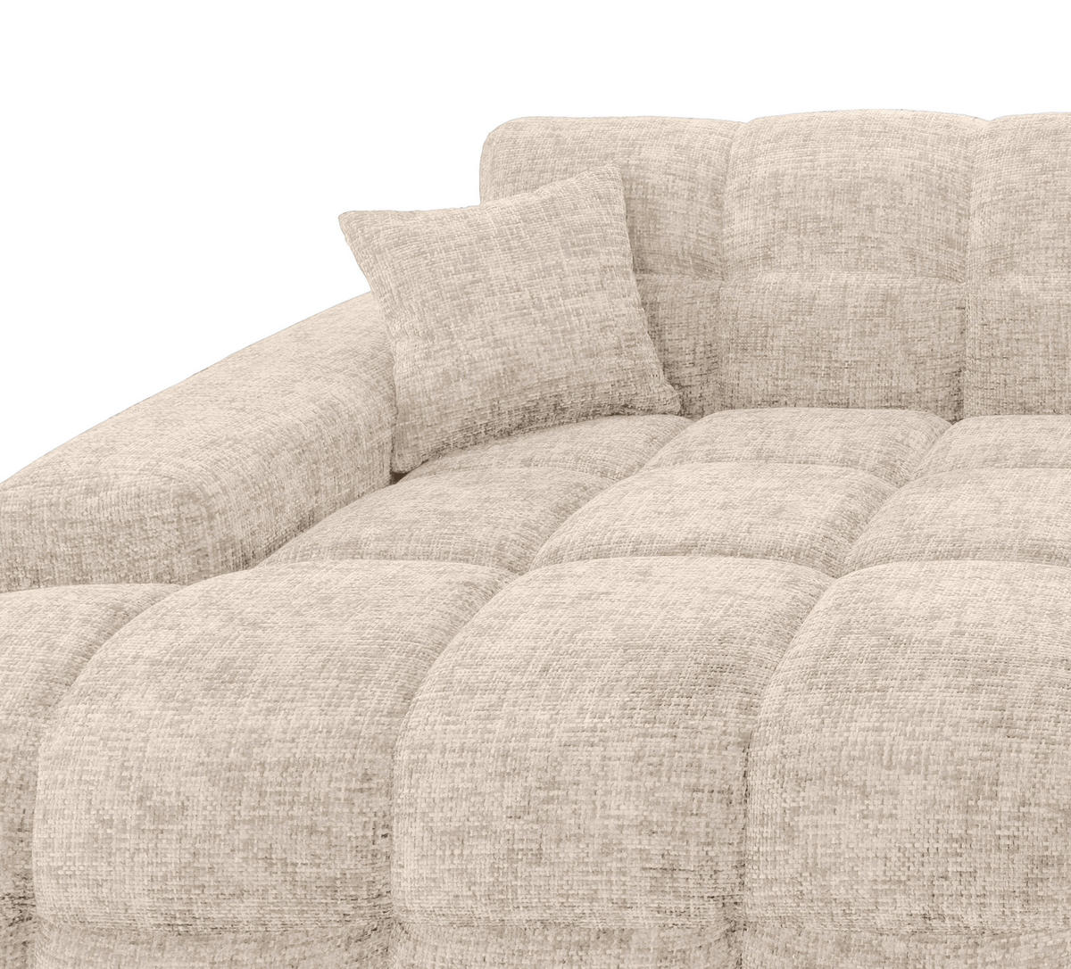 ECKSOFA in Struktur Creme  - Creme/Schwarz, Modern, Kunststoff/Textil (152/301cm) - Livetastic