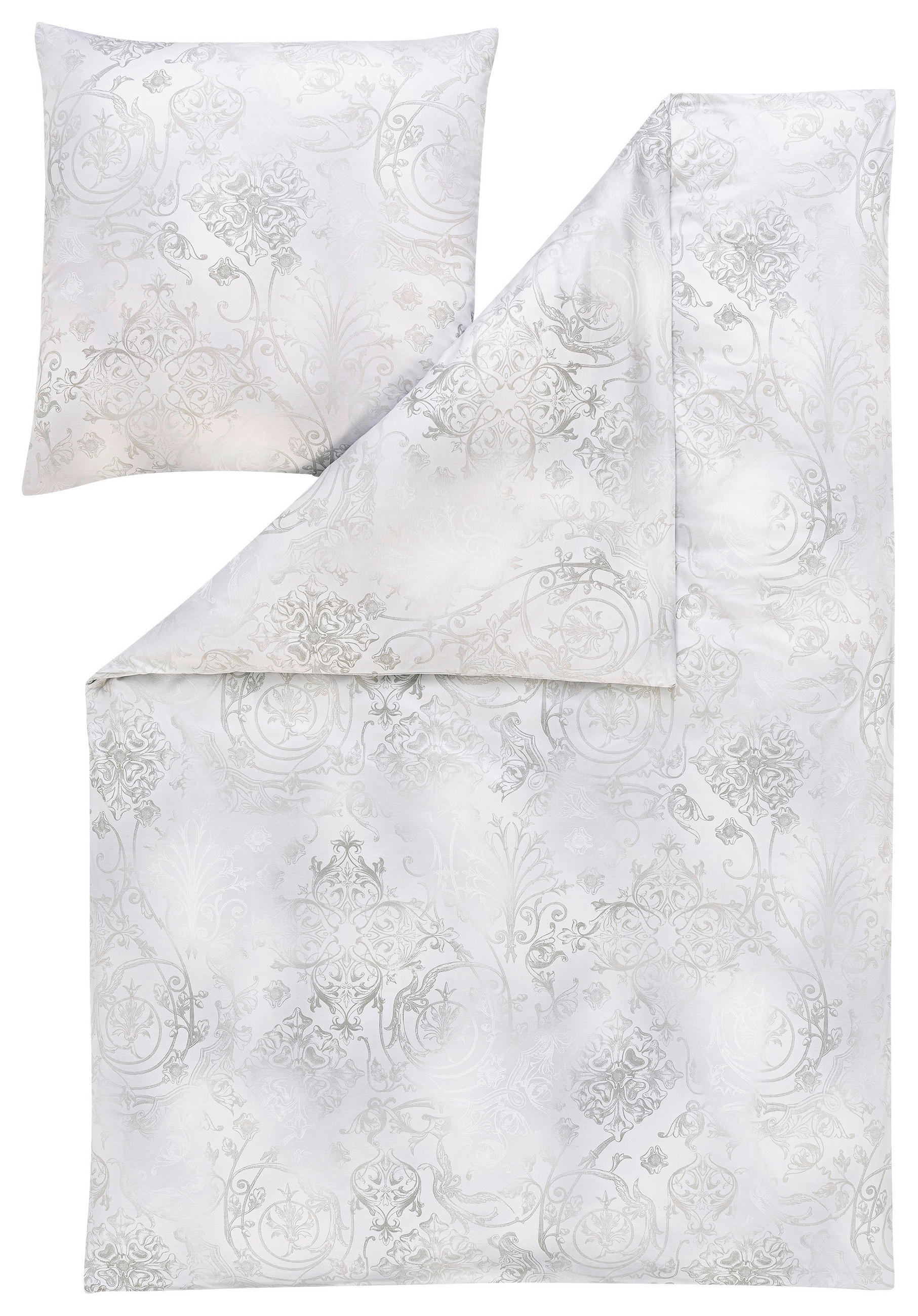BETTWÄSCHESET 2-teilig Interlock-Jersey 160/210 cm  - Silberfarben, Konventionell, Textil (160/210cm) - Estella