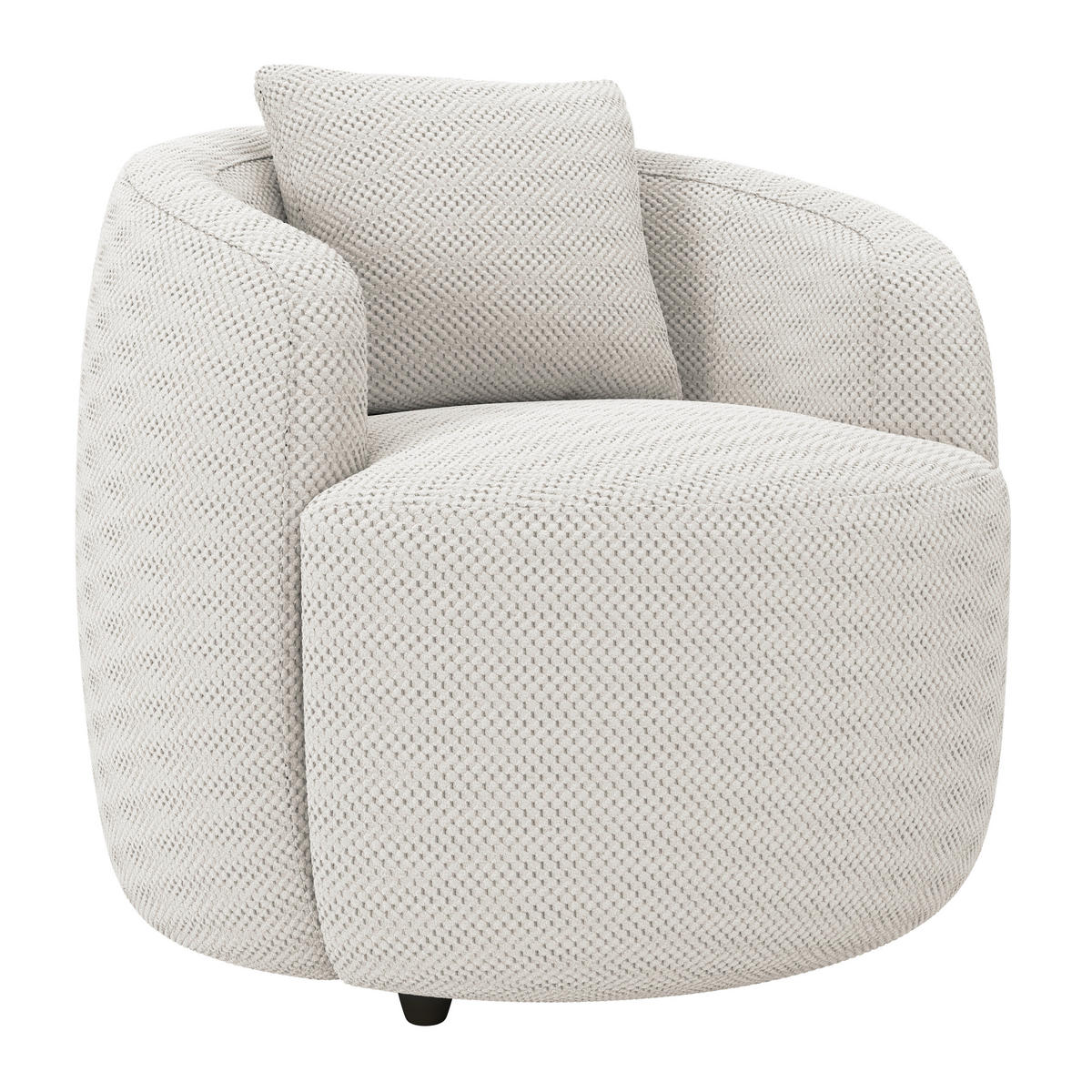 SESSEL in Velours, Struktur Creme  - Creme/Schwarz, Modern, Kunststoff/Textil (81/74/81cm) - Livetastic