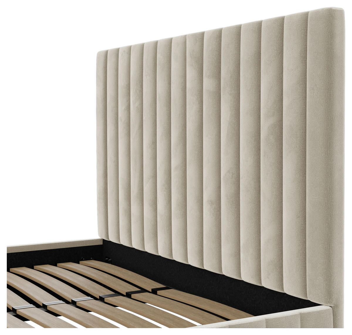 POLSTERBETT Bettkasten, Lattenrost 160/200 cm  in Beige  - Beige/Schwarz, Design, Holz/Textil (160/200cm) - Boxxx