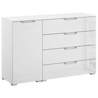 SIDEBOARD 120/81/42 cm Klar, Weiss  - Klar/Weiss, Design, Glas/Holzwerkstoff (120/81/42cm) - Novel