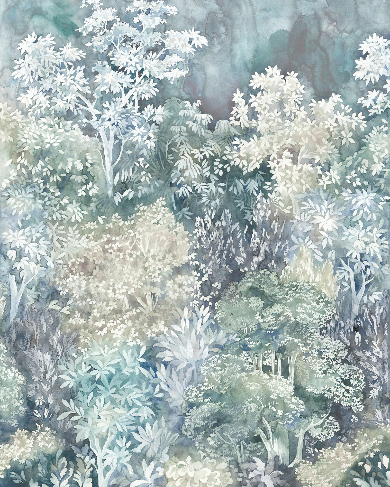 Xora Vliestapete Grün, Türkis, Weiß 200x250 cm