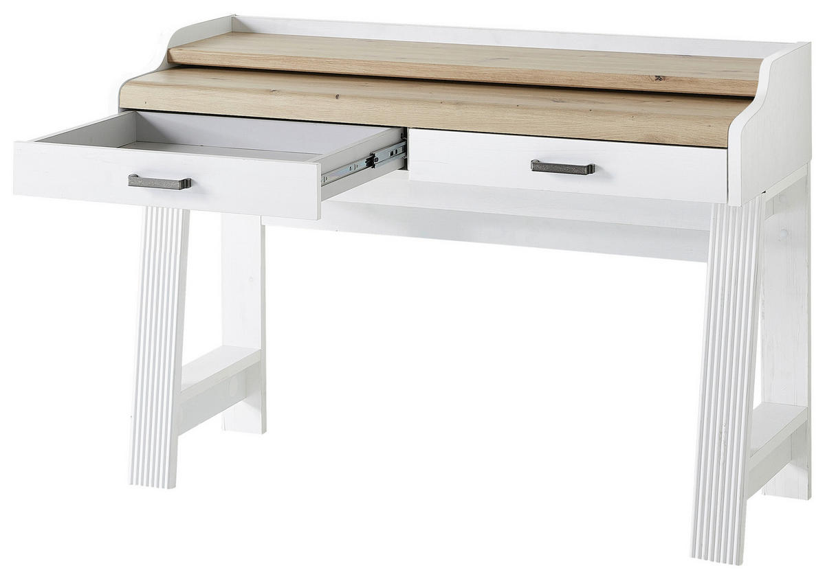 SEKRETÄR 120/84/53 cm  - Weiß/Eiche Artisan, KONVENTIONELL, Holzwerkstoff/Metall (120/84/53cm) - Carryhome