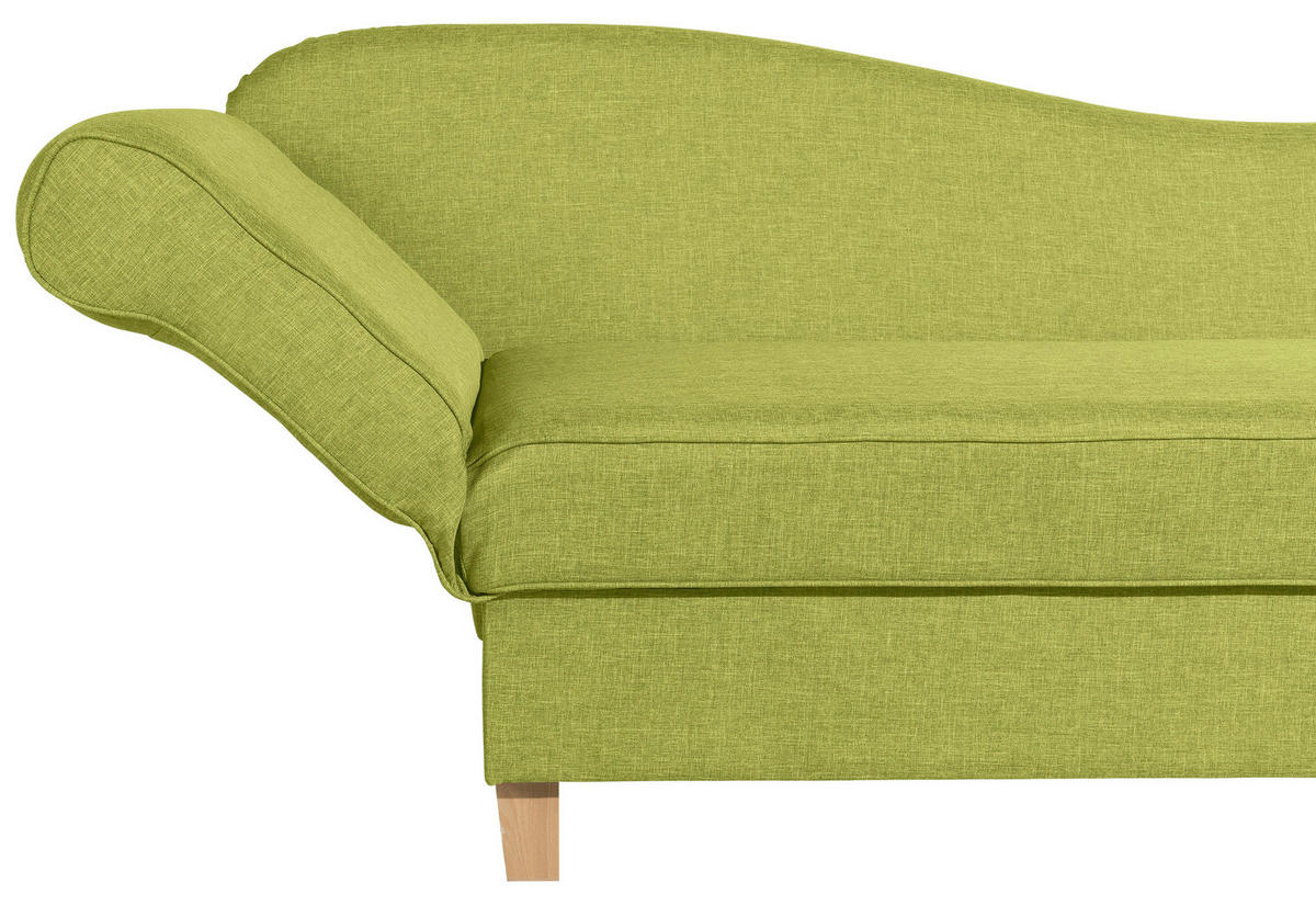 RÉCAMIERE in Flachgewebe Hellgrün  - Buchefarben/Hellgrün, Design, Holz/Textil (190/88/82cm) - Max Winzer