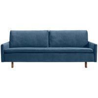 SCHLAFSOFA Flachgewebe Blau  - Blau/Eichefarben, KONVENTIONELL, Holz/Textil (220/85/98cm) - Carryhome