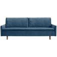 SCHLAFSOFA Flachgewebe Blau  - Blau/Eichefarben, KONVENTIONELL, Holz/Textil (220/85/98cm) - Carryhome