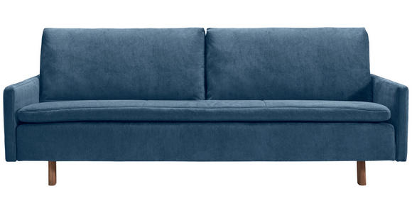 SCHLAFSOFA Flachgewebe Blau - Blau/Eichefarben, KONVENTIONELL, Holz/Textil (220/85/98cm) - Carryhome
