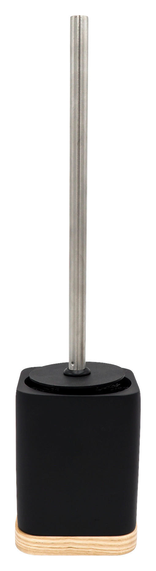 WC KEFE fa, fém, műanyag  műanyag   - krómszínű/natúr színű, Basics, műanyag/fa (9/38/9cm) - Sadena