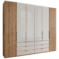 FALTTÜRENSCHRANK in Champagner, Eiche Bianco  - Schieferfarben/Eiche Bianco, Konventionell, Glas/Holzwerkstoff (250/216/58cm) - Dieter Knoll