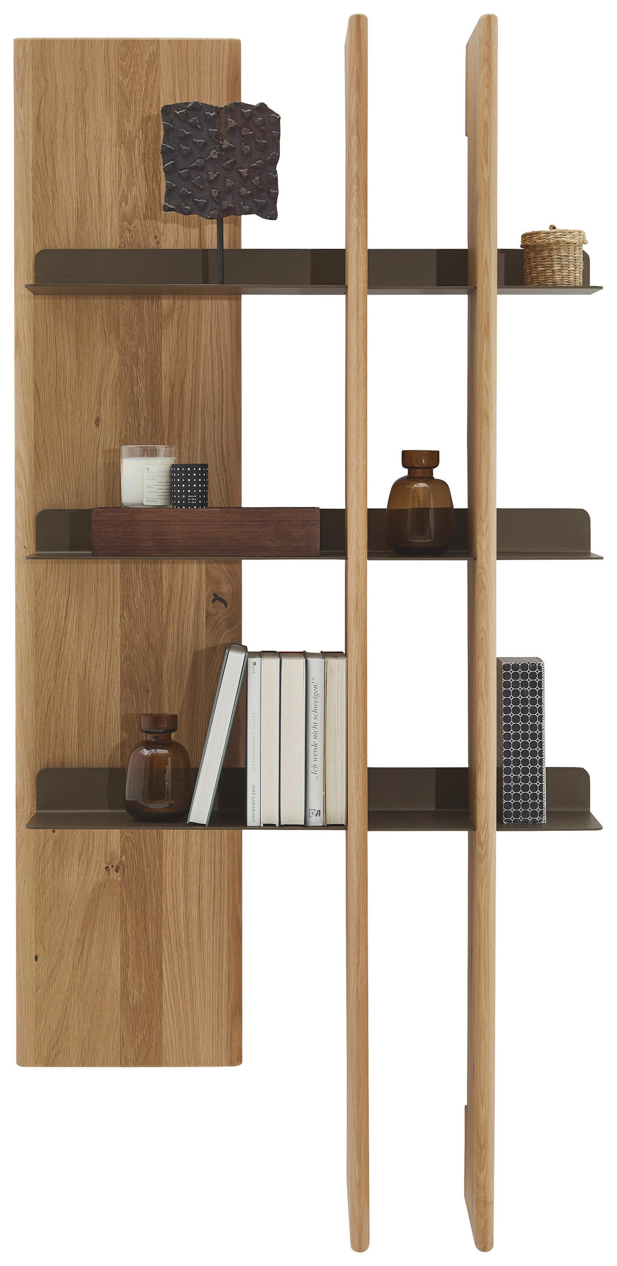 WANDPANEEL Bronzefarben, Wildeiche  74,9/152,3/25 cm  - Wildeiche/Bronzefarben, Natur, Holz/Metall (74,9/152,3/25cm) - Valnatura