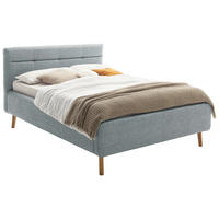 POLSTERBETT 140/200 cm  Pastellblau  - Pastellblau/Birkefarben, Konventionell, Holz/Textil (140/200cm) - Boxxx