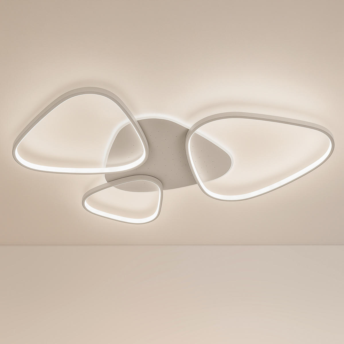 LED-DECKENLEUCHTE Alvia 102,5/72,5/5 cm   - Sandfarben, Design, Kunststoff/Metall (102,5/72,5/5cm) - Novel