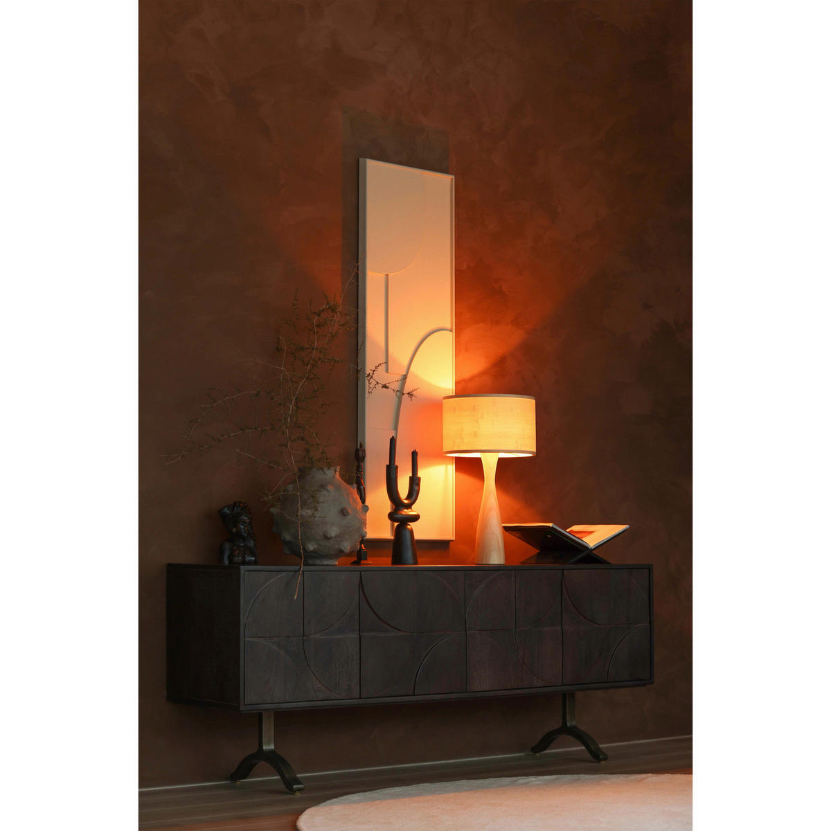 SIDEBOARD Draw 180/70/40 cm  - Messingfarben/Walnussfarben, Design, Holz/Metall (180/70/40cm) - Livetastic