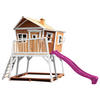SPIELTURM 432/288/193 cm  - Lila/Braun, KONVENTIONELL, Holz (432/288/193cm) - Ambia Garden