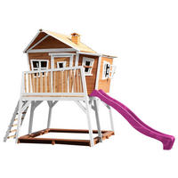 SPIELTURM 432/288/193 cm  - Lila/Braun, KONVENTIONELL, Holz (432/288/193cm) - Ambia Garden