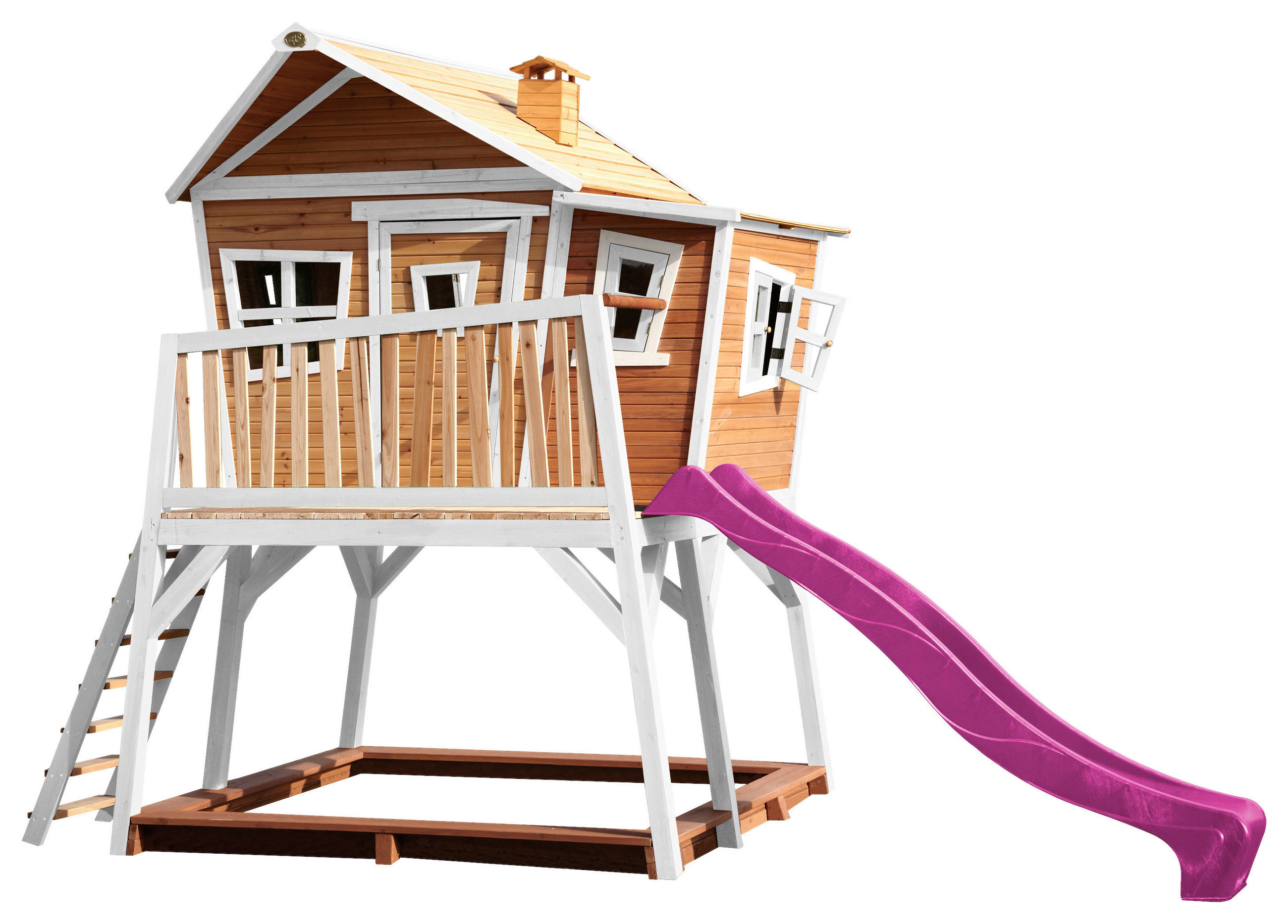 XXXLutz Spielturm Braun, Lila, Weiß 432x288x193 cm