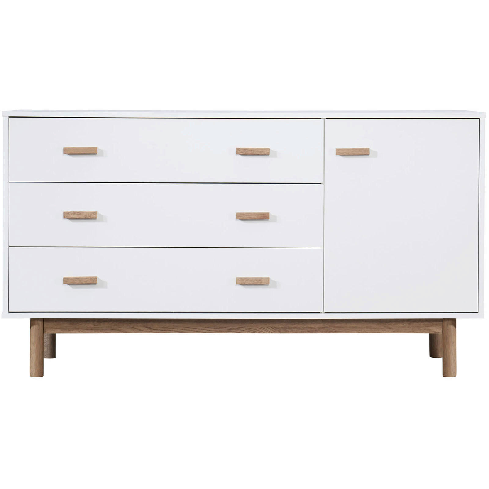 SIDEBOARD Melanie  in  - Eichefarben/Weiß, Design, Holzwerkstoff/Metall (144/80/44cm) - MID.YOU