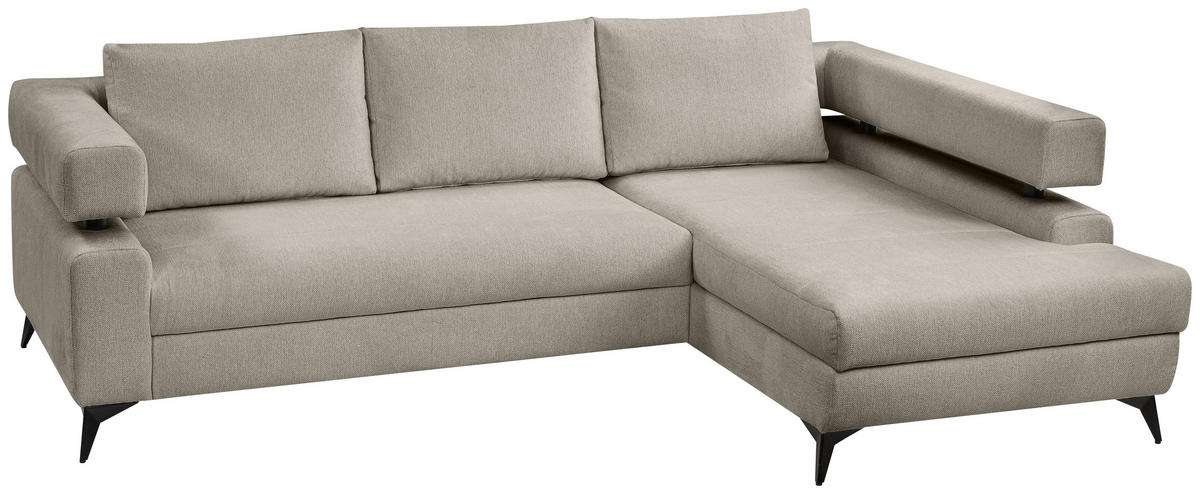 ROHOVÁ SEDAČKA, textil,  - černá, Konvenční, kov/textil (265/184cm) - Hom`in