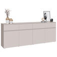 SIDEBOARD  220/80/40 cm 4 Schublade(n)  - Kaschmir/Silberfarben, Design, Holzwerkstoff/Kunststoff (220/80/40cm) - Xora