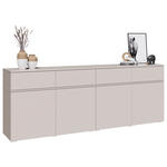 SIDEBOARD  220/80/40 cm 4 Schublade(n)  - Kaschmir/Silberfarben, Design, Holzwerkstoff/Kunststoff (220/80/40cm) - Xora