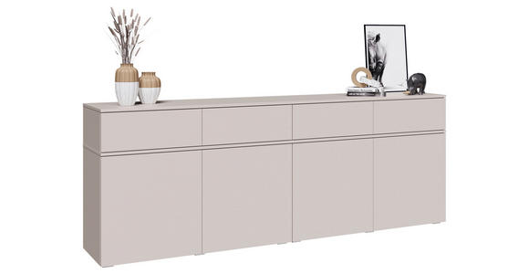 SIDEBOARD  220/80/40 cm 4 Schublade(n)  - Kaschmir/Silberfarben, Design, Holzwerkstoff/Kunststoff (220/80/40cm) - Xora
