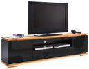 LOWBOARD Asteiche, Eiche massiv Schwarz, Eichefarben  - Eichefarben/Schwarz, Design, Holz (202/54/40cm)