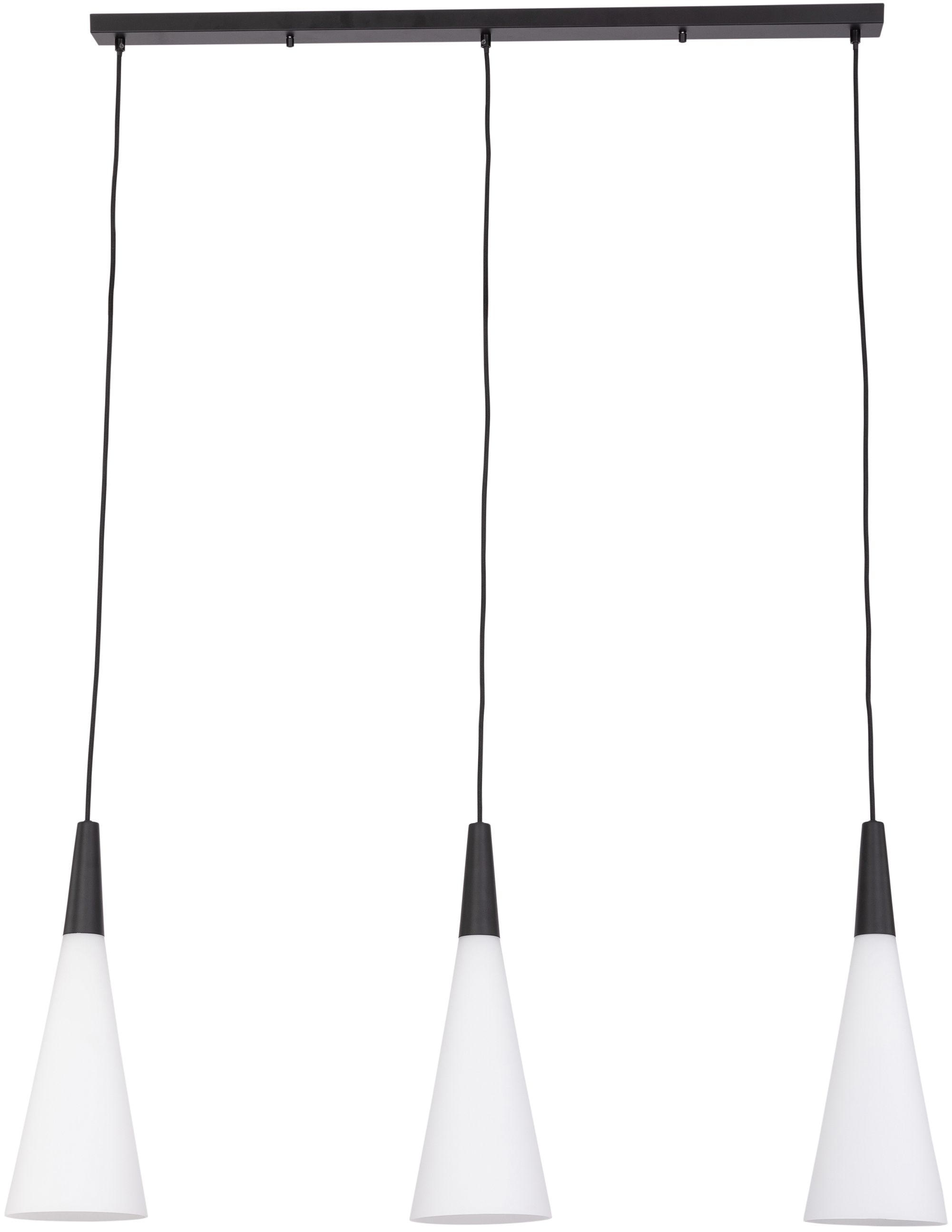 LAMPĂ SUSPENDATĂ 111/16/150 cm  - alb/negru, Trend, sticlă/metal (111/16/150cm) - Novel
