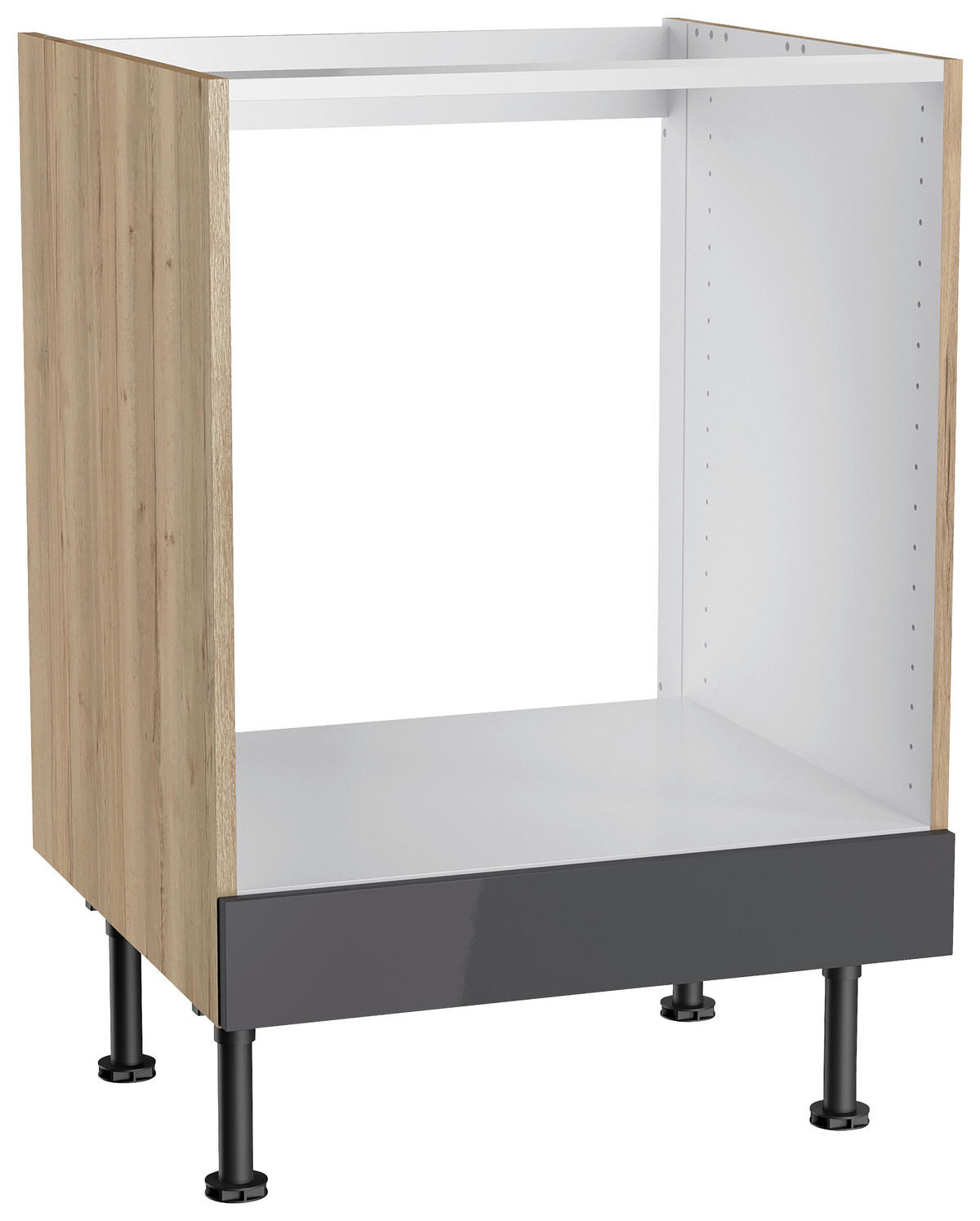 KÜCHENLEERBLOCK 270 cm   in Anthrazit, Eichefarben  - Edelstahlfarben/Eichefarben, Basics, Holzwerkstoff/Metall (270cm) - Optifit