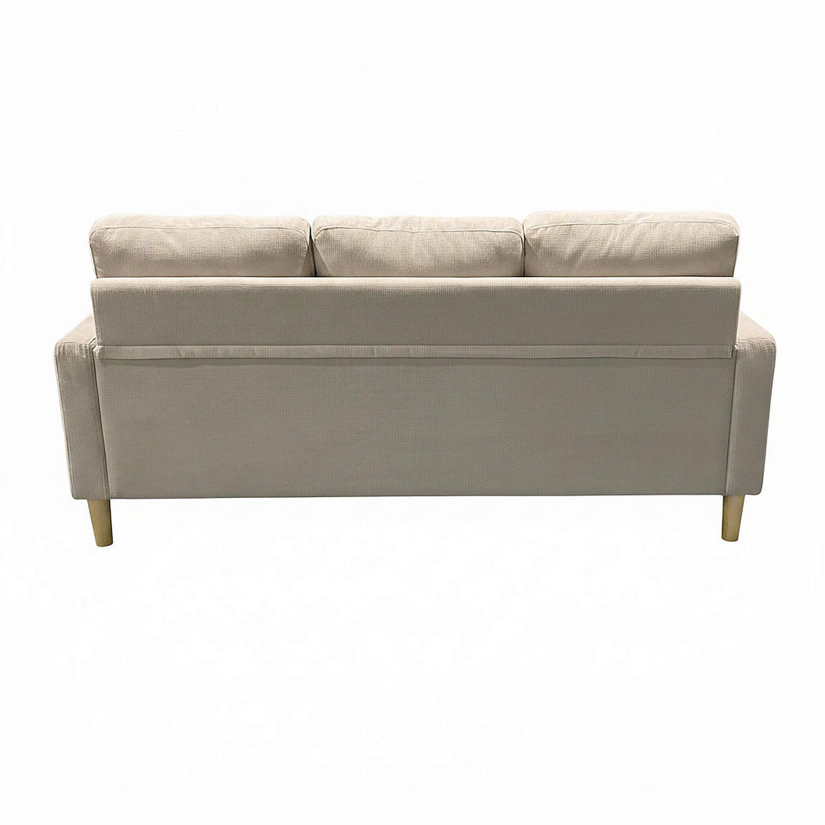 ECKSOFA RIVO Beige Webstoff Rückenkissen  - Beige/Naturfarben, Design, Kunststoff/Textil (185/88/129/76cm) - MID.YOU